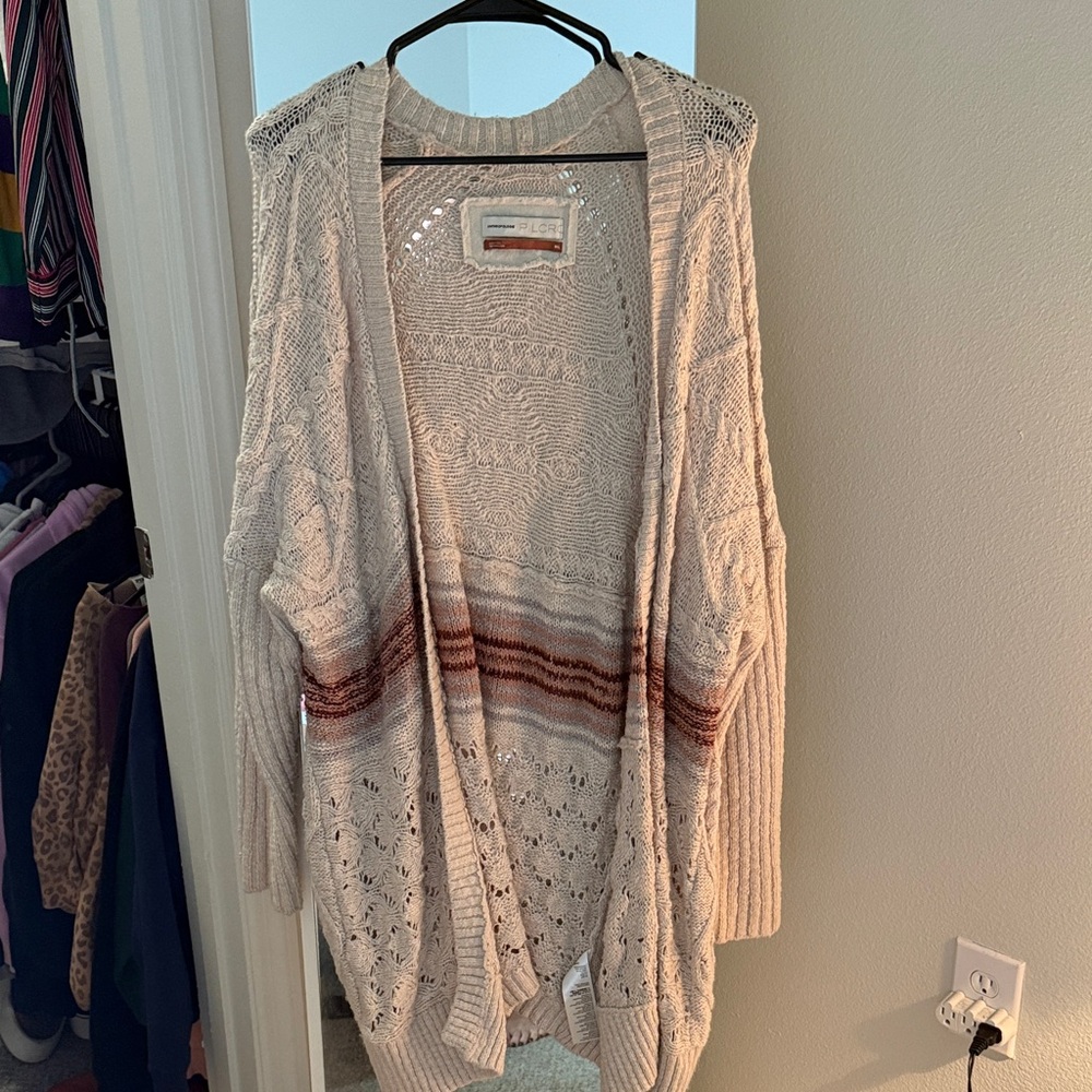 Anthropologie Beige and Rust Cardigan